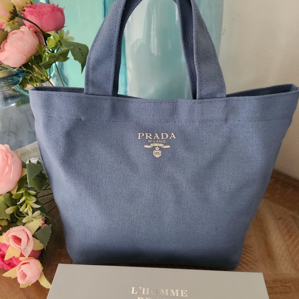 Prada Textured Gray with Gold Accents - Picture 8 of 15